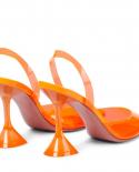 Big Size 34 45 Transparent Pvc Women Pumps Fashion Cup Heeled Slingbacks Summer Jelly Shoes Elegant High Heels Party Pro