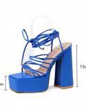 15 סמ נעלי עקב גבוהות פלטפורמת טריזים לנשים סנדלי רצועה צרה רצועת קרסול לנשים סנדלי גלדיאטור אופנה קיץ chunky sh