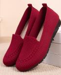 Summer Mesh Breathable Casual Flat Shoes Ladies Comfort Light Sneaker Socks Women Slip On Loafers Zapatillas Muje  Flats