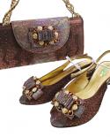 Qsgfc Brown Color Elegant Fashion Comfortable Everyday Peep Toe Shoes Party Ladies Shoe Bag Set  Pumps