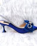Qsgfc 2022 Newest Full Diamond Butterfly Accessories Decoration Party Elegant Royal Blue Color Women Shoes And Bag Setwo