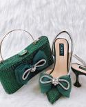 Qsgfc 2022 New Arrival Rainbow Color Shoes And Bag With Full Diamond Butterfly Accessories For Party Wedding  Pumps