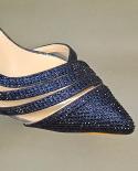 Qsgfc 2022 Latest Royal Blue Midheel Elegant Fashion Rhinestone Accessories Pointed Toe Womens Shoes Bag Set  Pumps