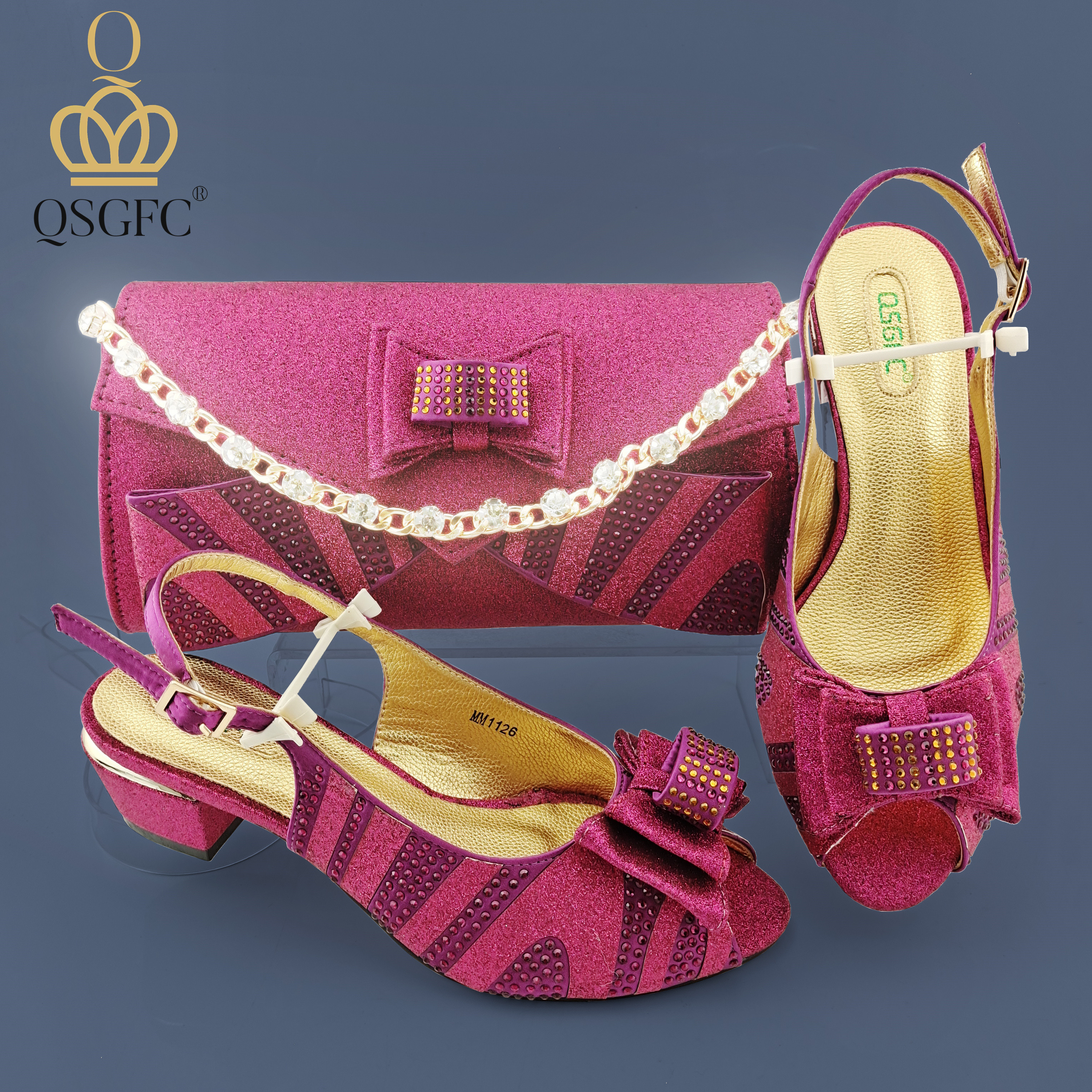 Magenta shoes online and matching bag