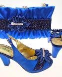 Qsgfc Latest Fashion And Beautiful Rblue Color Peep Toe Can Be Worn Every Day Party Ladies Shoes And Bag Set
