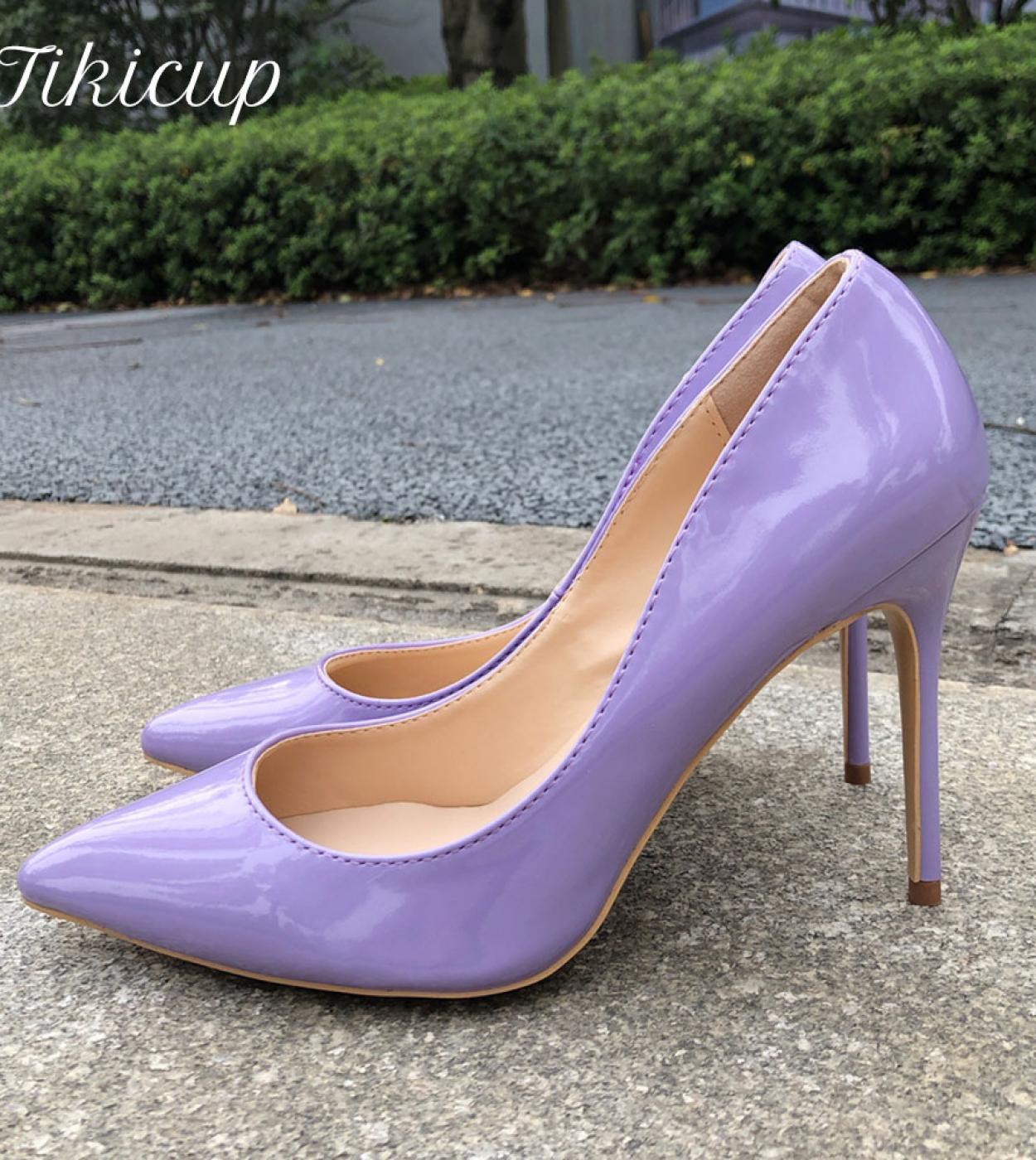 US 56.40 Tikicup Women Light Purple Patent Pumps Pointed Toe