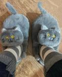 Comemore Cute Hug Cat Home Slippers 2022 Women Men Winter Kawaii Floor Shoes Furry Slides Girl White Mules Funny Gift Sl