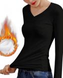Womens Thermal Underwear Women Autumn Winter Bottoming Shirt Constant Temperature Velvet Long Sleeved T Shirt Plush The