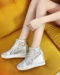 Comemore Platform White Sports Womens Summer Spring Vulcanize Shoes 2022 Woman Casual Fashion Tennis Leather High Top S