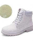 Comemore Womens Leather Large Size 43 Short Boot Mountaineering Snow Army Winter Boots For Women 2022 Plush Warm Shoes