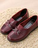 Comemore New Cheap Shoes Women Leather Flats Female Autumn  Elderly Womens Loafers Casual Leather Shoes Mom Sneakers Pl