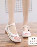 Comemore Jacquard Embroidered Women Soft Bottom Ballet Flats Elegant Ladies Casual Strap Ballerinas Chinese Style Cotton