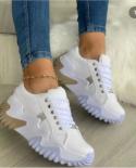 Comemore Ladies Sneakers Autumn Winter Lace Up Wedge Platform Casual Sports Shoes 2023 Outdoor Fashion Casual Running Sh