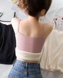 Winter Velvet Thickened Undershirt Women Thermal Underwear Camisole Warm Sling Vest Top Solid Color Slim Cozy Bottoming 
