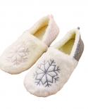 Comemore 2022 Home Winter Slippers Female Christmas Gift Womens Embroidered Plush Shoes Snowflake Comfort Flats Flip Fl