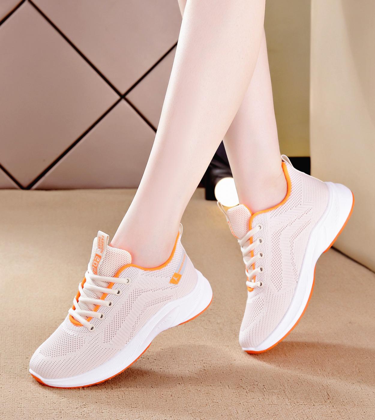 21.74 US Comemore 2022 Spring Breathable Fashion Sports Leisure Running Comfortablecasual Fitness Shoes Dancing Flat Soft Sole Sn Description