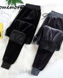 Comemore 2023 Thickened Plush Sportswear Womens Autumn Winter Warm Loose Casual Baggy Pants Clothing Female Sweatpants 