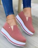 Comemore 2022 Spring Summer New Low Top Thick Bottom Inner Heightened Womens Slip On Platform Shoes Casual Sneakers Wom