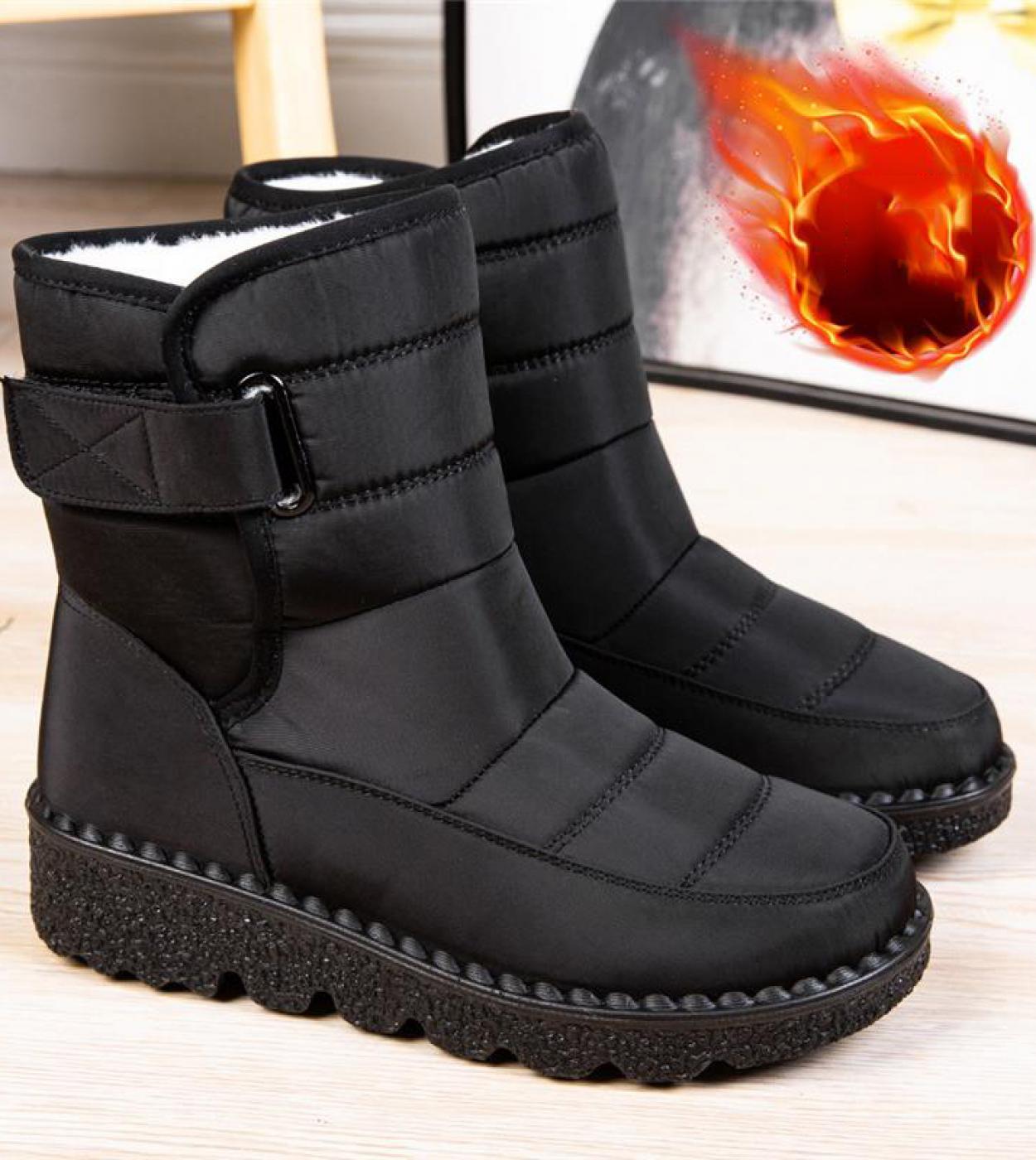 Comemore Womens Winter Snow Boots Waterproof Platform Shoes For Women Warm Ankle Boot Female Cotton Padded Shoe Botas D