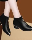 Comemore Women Fashion Boots Autumn Winter High Heels 2023 New Metal Pointed Thick Heel Ankle Boots Womens Heeled Shoe 