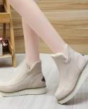 Comemore Plus Size 43 Womens Cotton Shoes Winter Boot 2022 Ladies Thick Soled Casual Solid Color Warm Platform Snow Ank