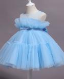 Kids Girls Lace Dress For Wedding Party Girl Tutu Birthday Dresses Flower Girl Ball Gown For Babies 15 Years Tulle Cloth