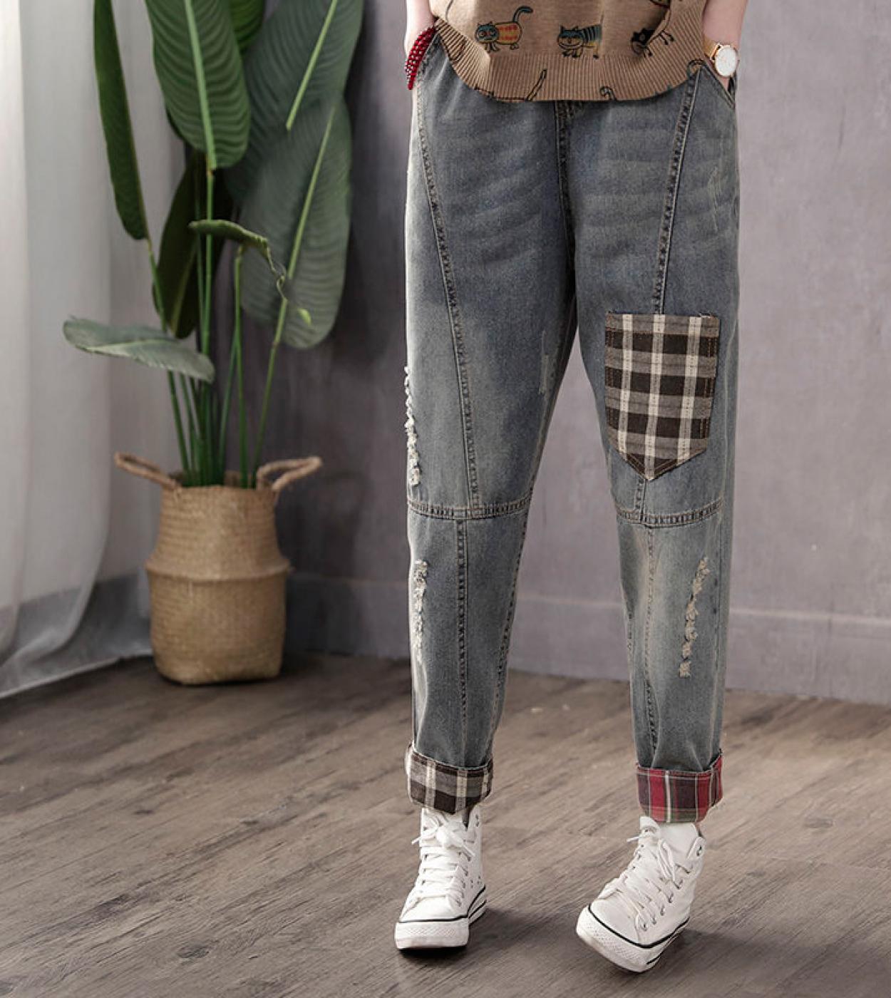 Pantalones vaqueros bombachos new arrivals mujer