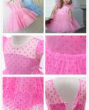 Cute Girl Pink Party Ball Gown Little Girls Dots Birthday Princess Dress Flower Girls Dresses For Wedding Kids New Year 