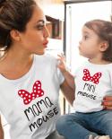 1pcs Minimama Mouse Tshirt Family Matching Clothes Summer Fashion Cotton Tops Mother And Daugther Family Looks Clothing