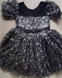 Evening Party Princess Dress For Toddler Girl Star Sequined Bowknot Tulle Ball Gown For Birthday Girls Formal Gala Prom 