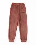 Winter Warm Flannel Pajamas For Children Long Trousers Latter Pants For Little Girls Kids Clothing Fancy Casual Sportwea