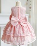 Newborn Baby Girl Dress Lace Christening Gown Princess 1 Year Birthday Party Toddler Girls Dresses With Headwear Infant 