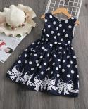 Summer Polka Dots Girl Dress 4 12t Children Birthday Evening Party Costume Toddler Girl Bow School Clothes Kids Princess