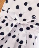 Summer Polka Dots Girl Dress 4 12t Children Birthday Evening Party Costume Toddler Girl Bow School Clothes Kids Princess