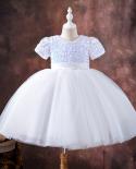 38 Yrs Sequin Kids Wedding Party Dresses For Girls Elegant Children Birthday Ceremony Princess Dress 2023 Xmas New Year 