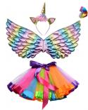 Princess Girl Unicorn Skirt Colorful Fluffy Tutu Skirt Free Headwear Cute Rainbow Skirts Baby Pettiskirt Underskirt Pett