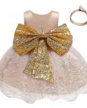 Toddler Baby Girl Christmas Kids Dresses For Girls Princess Sleeveless Sequin Bow Dress Children Party Dress Vestido Inf