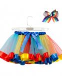 2022 New Tutu Skirt Baby Girl Clothes 12m8yrs Colorful Mini Pettiskirt Girls Party Dance Rainbow Tulle Skirts Children C