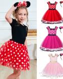 Xmas Dress For Baby Girl Fall Full Sleeve Polka Dot Clothes Red Christmas Tulle Dresses For Party Dress Babe1st Birthday