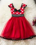Xmas Dress For Baby Girl Fall Full Sleeve Polka Dot Clothes Red Christmas Tulle Dresses For Party Dress Babe1st Birthday