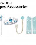 Princess Girls Accessories Set Kids Party Cosplay Queen Magic Wand Tiara Gloves Wig Hair 4pcs  Kids Headwear