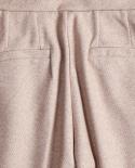 ¡Novedad de otoño 2022! Pantalones holgados de cintura alta a la moda para mujer, pantalones de pierna ancha de lana a rayas fin