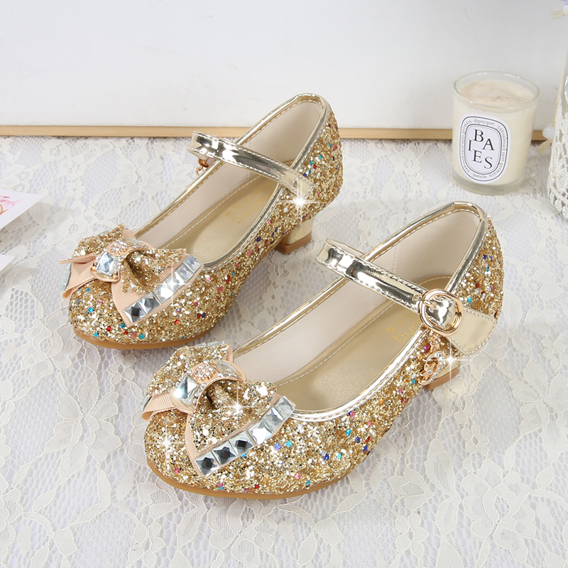 Scarpe Ballerine Glitterate Per Bambine - Eleganti Con Tacco Basso Per Feste E Occasioni Speciali - Foto 6