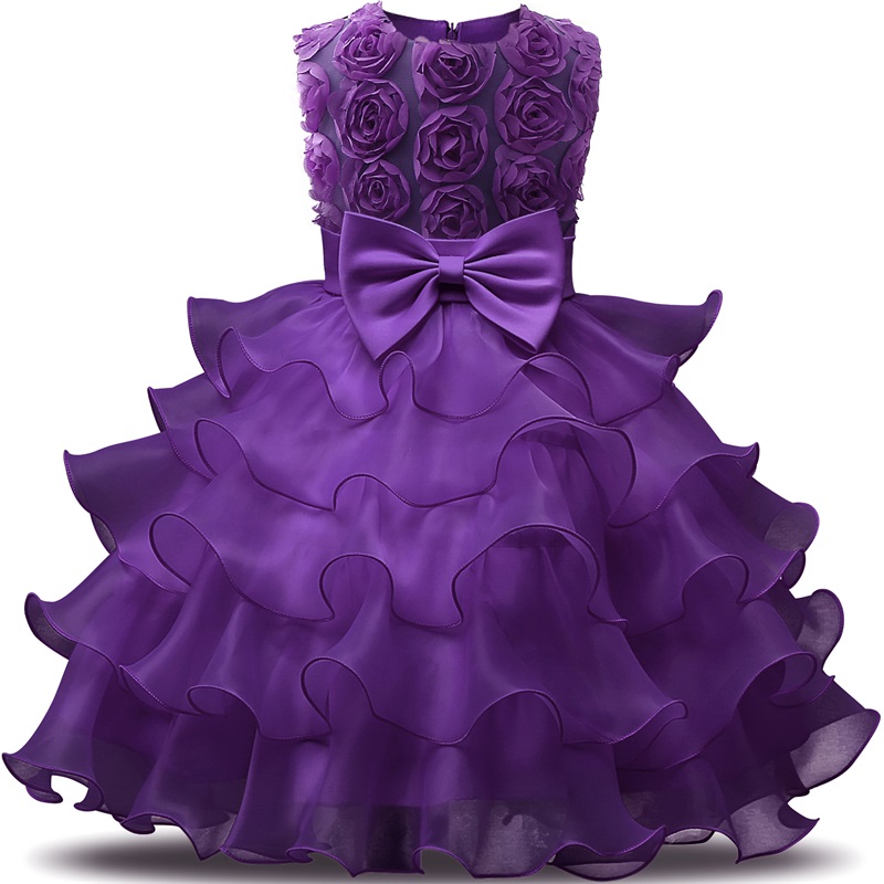 DYKeWei Robe fête Enfants Robe de Princesse Anniversaire Pageant Filles  Mariage Paillette Tulle nœud Filles Robe et Jupe Robe Princesse Fille 6 Ans  Noir (Purple, 6-7 Years) : : Mode