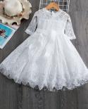 38t Summer Elegant Flower Lace Dress For Girl Princess Party Wedding Dress Ceremony Prom Gown Communion Teen Girl Clothe