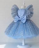Summer Girl Tulle Dress Princess Party Tutu Fluffy Pearl Dress Kids Wedding Evening Gown Children Clothing Baby Clothes 