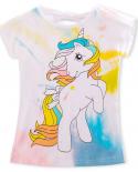  Summer Fashion Uni Unicorn T Shirt Children Boys Short Sleeves White Tees Baby Kids Cotton Tops For Girls Clothes 3 8yt