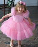 Summer Girl Dress Birthday Party Princess Dress Children  Polka Dots Gown Flower Girl Wedding Tutu Fluffy Dresses Vestid