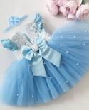 Baby Girl Dress Cute Bow Newborn Princess Dresses For Baby 1 Year Birthday Dress Toddler Infant Party Dress Christening 