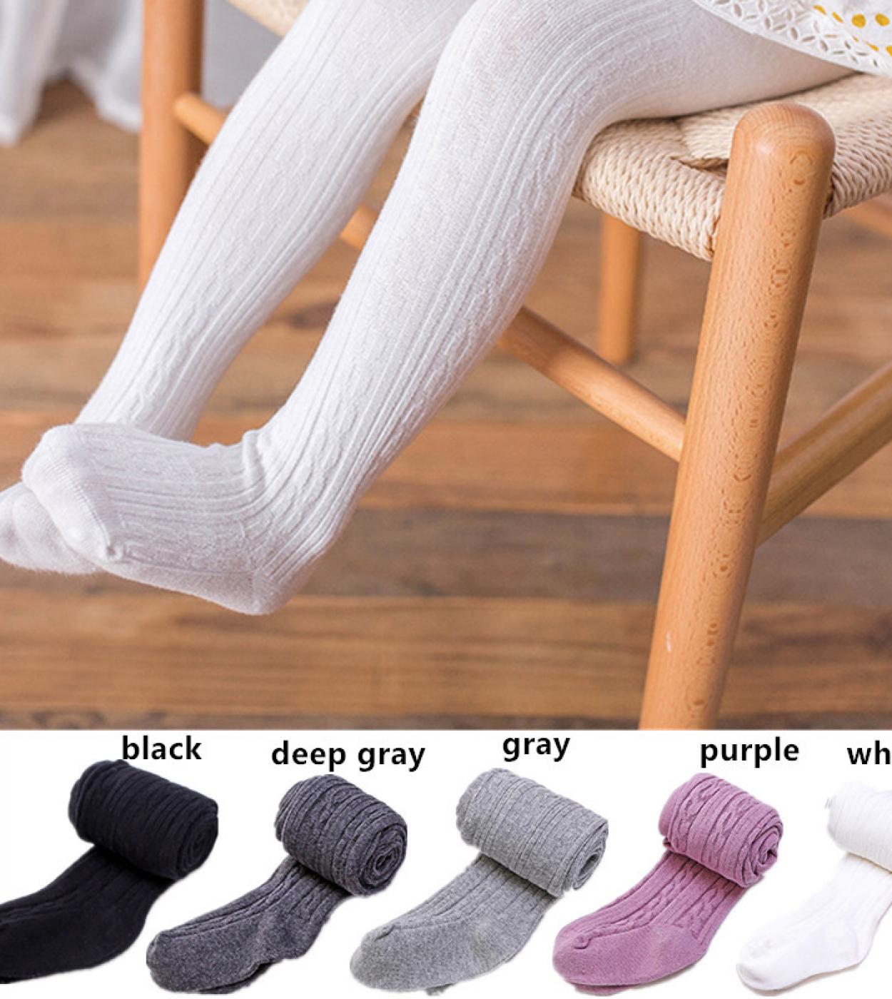 Winter Knitted Tights For Girl Cotton Elastic Girls Leggings 2 8 10 Year Kids Warm Stockings Children Solid Breathable P